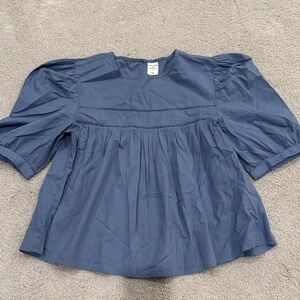 Melrose and Market Blue Puff Sleeve Blouse